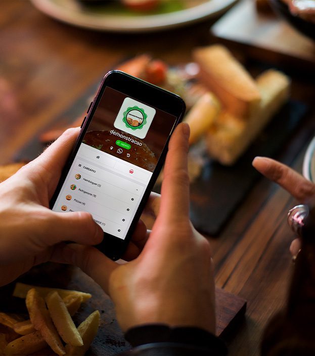 Cardápio digital Pedido a Jato em ação